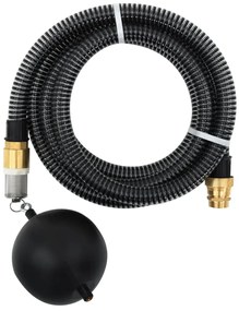 vidaXL Σωλήνας Αναρρόφησης Ορειχ. Συνδέσεις Μαύρος 7 μ/1,1" PVC