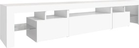 vidaXL Έπιπλο Τηλεόρασης με LED Λευκό 215x36,5x40 εκ.