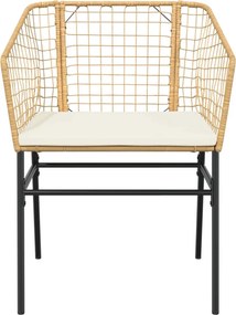 vidaXL Καρέκλες Κήπου 2 τεμ. Καφέ Συνθ. Ρατάν + Μαξιλάρια