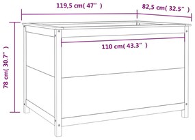 Ζαρντινιέρα Υπερυψ. Λευκή 119,5x82,5x78 εκ. Μασίφ Ξύλο Πεύκου - Λευκό