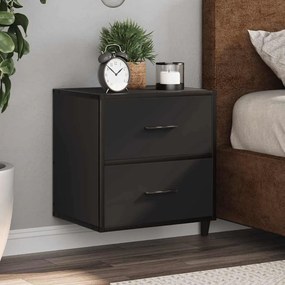 vidaXL Επίτοιχο ντουλάπι κομοδίνου Μαύρο 40x31x39,5 cm