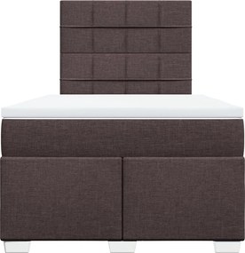 vidaXL Κρεβάτι Boxspring με Στρώμα Σκούρο Καφέ 120x200 εκ. Υφασμάτινο