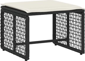 vidaXL Σετ Εξωτερικών Επίπλων με μαξιλάρι 5 pcs Μαύρο και Λευκό