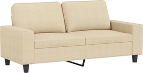 vidaXL Σετ Σαλονιού 2 Τεμαχίων Κρεμ Υφασμάτινο