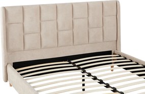 Κρεβάτι διπλό Sensa pakoworld γκρι μπεζ ύφασμα 160x200εκ