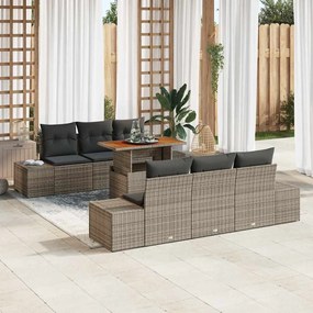 vidaXL Σέτ φαγητού για κήπο 7 pcs Γκρι, Καφέ 100 x 55 x 73 εκ