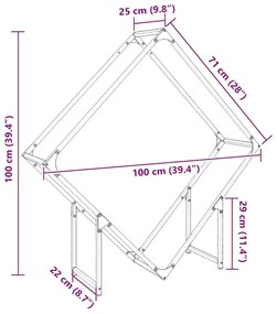 Ράφι για καυσόξυλα Ανθρακί 100x25x100 cm Ατσάλι ψυχρής έλασης - Ανθρακί