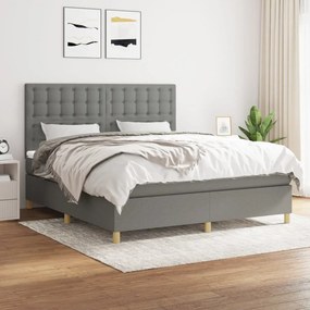 ΚΡΕΒΑΤΙ BOXSPRING ΜΕ ΣΤΡΩΜΑ ΣΚΟΥΡΟ ΓΚΡΙ 160X200 ΕΚ ΥΦΑΣΜΑΤΙΝΟ 3142666