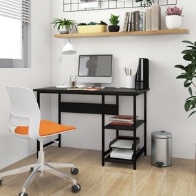 Γραφείο Υπολογιστή Μαύρο 105 x 55 x 72 εκ. από MDF και Μέταλλο - Μαύρο