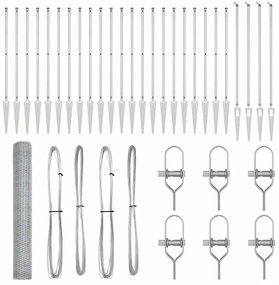 vidaXL Στύλος Περιφράξεων Ασημί