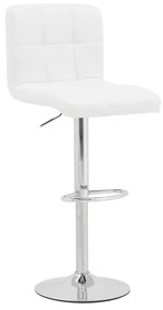 Bar stool Remina height adjustable white pu-chrome base 44x44x112cm 44x44x112 εκ.