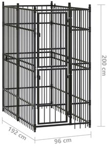 Κλουβί Σκύλου Εξωτερικού Χώρου 1,84 μ² από Ατσάλι - Μαύρο