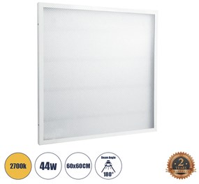 GloboStar® 60217 Χωνευτό LED Panel Transparent 60x60cm 44W 3900lm 120° CRI≥80Ra UGR<19 AC 220-240V IP20 Μ60 x Π60 x Υ2.5cm - Θερμό Λευκό 3000K - 2 Χρόνια Εγγύηση