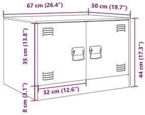 Τραπεζάκι Σαλονιού Μαύρο 67x50x44 εκ. από Ατσάλι - Μαύρο