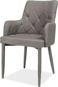 Σετ 4 τεμαχίων καρέκλα Ricardo Γκρι ύφασμα 88x50x48cm