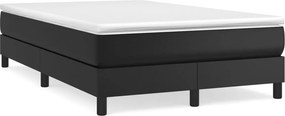 vidaXL Κρεβάτι Boxspring με Στρώμα Μαύρο 120 x 200 εκ. Συνθετικό Δέρμα