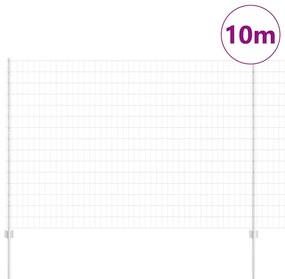 vidaXL Φράχτης με Στήλες. Ασημί 1.5 x 10 m Ατσάλι