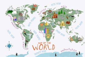 Εικονογράφηση Illustrated World Map with Continents, Carla Daly