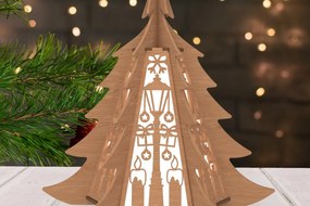 Intra απο ξύλο plywood 3mm-4mm πάχος Διακόσμηση φαναριού για χριστουγεννιάτικο δέντρο με κερί Δίασταση 30x20 cm INTRAFABR-108650575