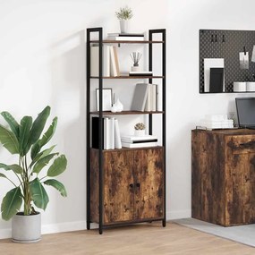 vidaXL Βιβλιοθήκη Καπνιστό Δρύς 60 x 24 x 161 εκ Επεξεργασμένο ξύλο