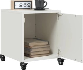 vidaXL Κομοδίνο Λευκό 36x39x43,5 εκ. από Χάλυβα