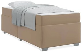 vidaXL Σκελετός Κρεβατιού Καπουτσίνο 100 x 200 cm Τεχνητό δέρμα