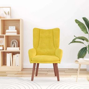 vidaXL Πολυθρόνα Κίτρινο 63 x 67 x 94 εκ. Βελούδο