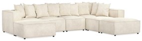 Πολυμορφικός γωνιακός καναπές Seattle U104, Beige, 376x188x74cm, 226 kg, Πόδια: Πλαστική ύλη | Epipla1.gr