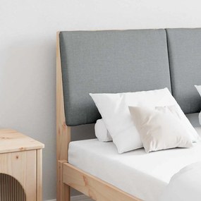 vidaXL Ταπετσαρισμένο κεφαλάρι Ανοιχτό γκρι 135 cm