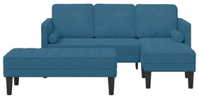 vidaXL Σετ Καναπέ 2 pcs Μπλε 173 x 131 x 67 εκ Βελούδο