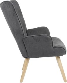 Πολυθρόνα Fluffy ύφασμα ανθρακί-φυσικό 75x69x96εκ 75x69x96 εκ.