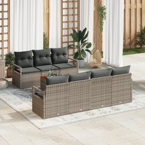vidaXL Σετ Καναπέ Κήπου 8 Τεμαχίων με Γκρι Μαξιλάρια. Πολύ ωραία ακακία.