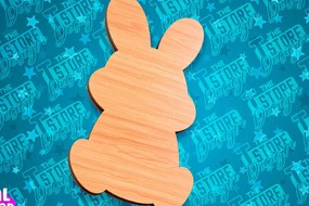 Σετ των 2 Intra απο ξύλο plywood Χρώμα wenge 3mm-4mm πάχος - Πασχαλινές σανίδες κοπής | Κόψιμο με λέιζερ λαγουδάκι Δίασταση 15x15 cm INTRAFABR-106109805