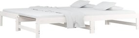 vidaXL Καναπές Κρεβάτι Συρόμενος Λευκός 2x(90x190) εκ. από Μασίφ Πεύκο