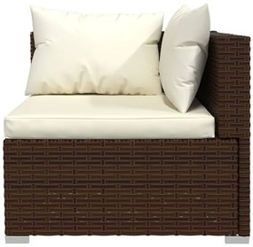vidaXL Σαλόνι Κήπου Σετ 7 Τεμαχίων Καφέ Συνθετικό Ρατάν με Μαξιλάρια