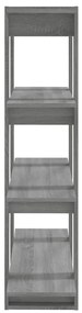 vidaXL Βιβλιοθήκη/Διαχωριστικό Χώρου Γκρι Sonoma 100 x 30 x 123,5 εκ.