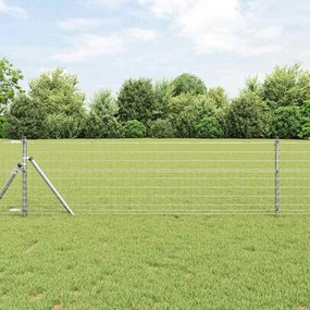 vidaXL Εξωτερικό Ευρωπαϊκό Φράχτη Στήριξης 25 x 0,4 m Ασημί Δίχτυ