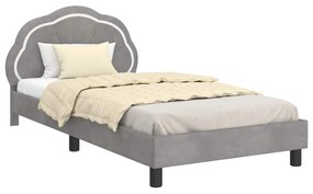 vidaXL Κρεβάτι Παιδικής Κρεβατοκάμαρας με Κεφαλάκι Ανοιχτό γκρι