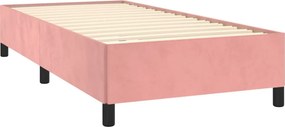 vidaXL Κρεβάτι Boxspring με Στρώμα Ροζ 80 x 200 εκ. Βελούδινο