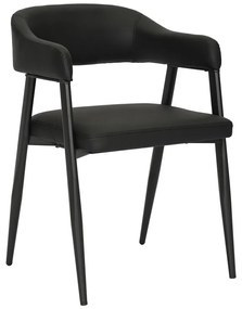 Πολυθρόνα Sezan pakoworld pu σε μαύρη απόχρωση 56x55x78εκ