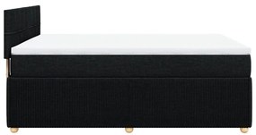 vidaXL Κρεβάτι Boxspring με Στρώμα Μαύρο 140x200 εκ. Υφασμάτινο