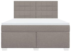 vidaXL Κρεβάτι Boxspring με Στρώμα Taupe 180x200 εκ. Υφασμάτινο