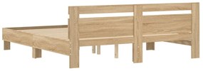vidaXL Πλαίσιο Κρεβατιού με Κεφαλάρι Sonoma Δρυς 200x200εκ. Επεξ. Ξύλο
