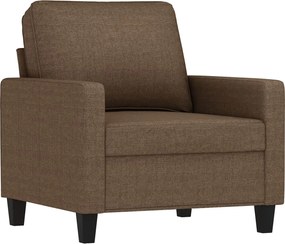 vidaXL Πολυθρόνες Σετ 3 Τεμαχίων Καφέ από Ύφασμα με Μαξιλάρια