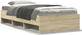 vidaXL Πλαίσιο Κρεβατιού Χωρ. Στρώμα Sonoma Δρυς 75x190εκ Επεξ. Ξύλο