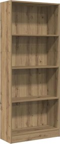 vidaXL Βιβλιοθήκη Αρτισιανή Δρυς 60x24x143 εκ. από Επεξεργασμένο Ξύλο