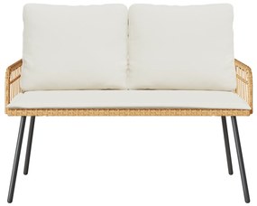 vidaXL Παγκάκι Κήπου Φυσικό 114x64x78 εκ. Πολυ Ρατάν
