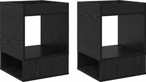 vidaXL End Table 2 pcs Μαύρη Οξυά 40 x 40 x 56 εκ. Επεξεργασμένο ξύλο