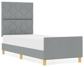 vidaXL Σκελετός Κρεβατιού με κεφαλάρι Ανοιχτό γκρι 80 x 200 cm ύφασμα