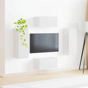 vidaXL Σετ επίπλου τηλεόρασης 2 pcs Υψηλής γυαλάδας λευκό